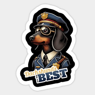 Policeman Dachshund Sticker